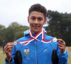 Leicester athlete ran the fastest leg in the under-15 boys.